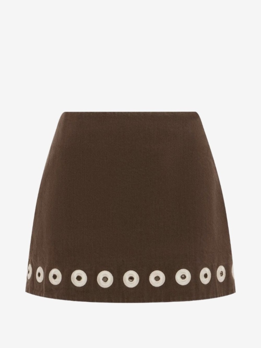 Alemais Tobe eyelet-embellished denim mini skirt